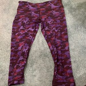 Lululemon, size 8. Wunder under crop, color emperor camo